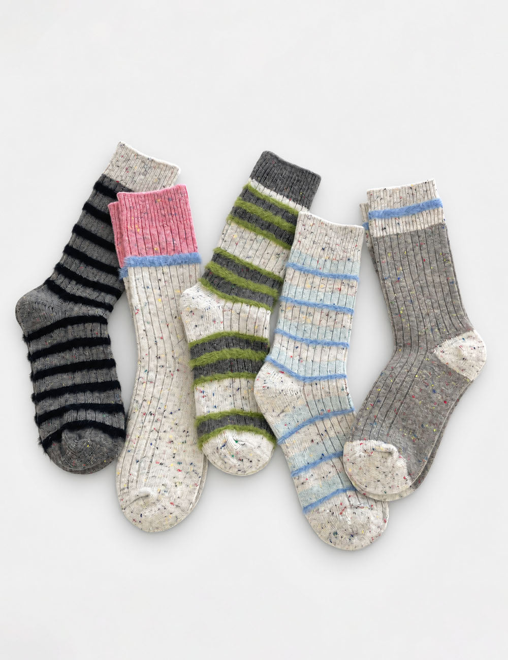Winter Striped Color Contrast Warm Slouchy Socks 6W8FSO703