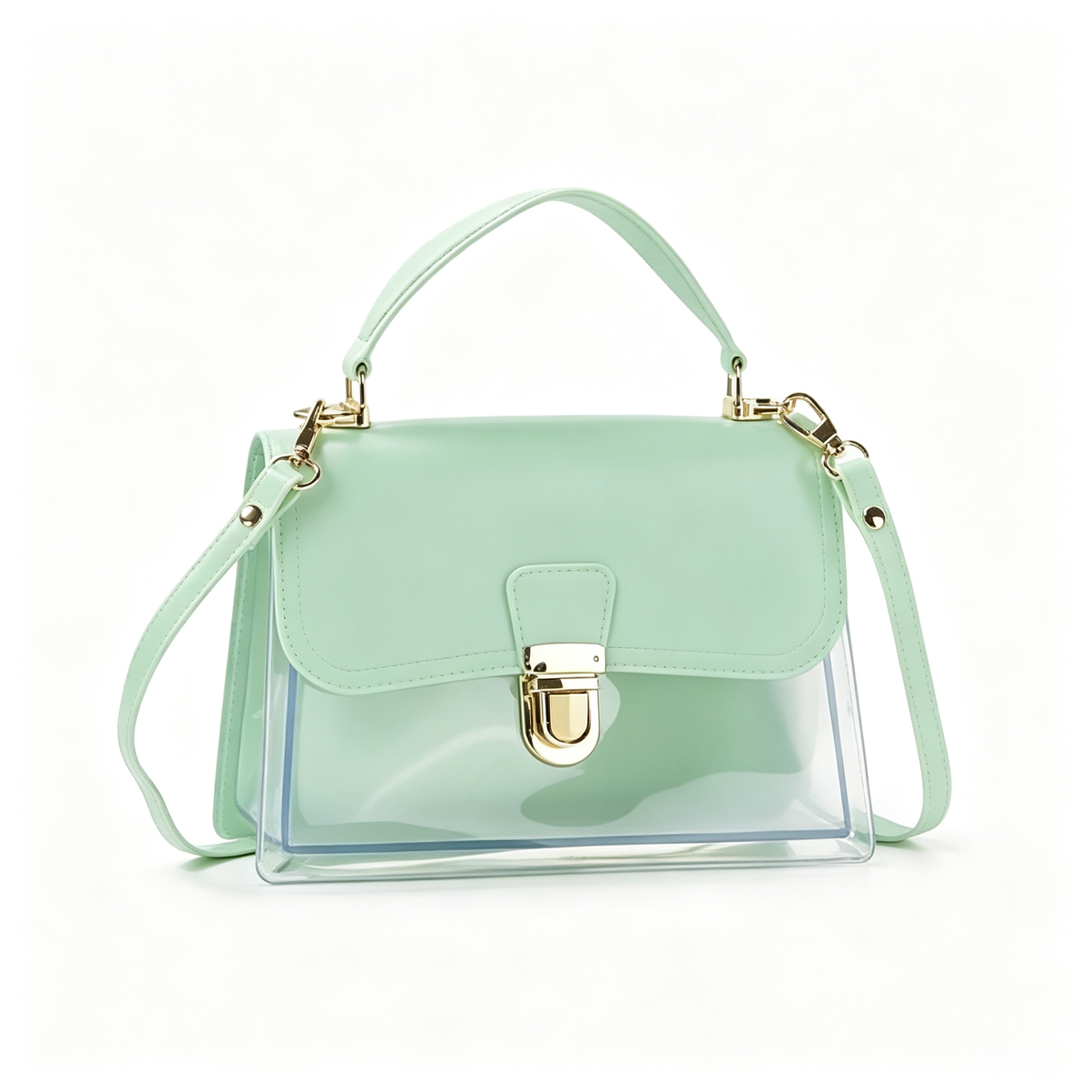 Stylish Clear Jelly Square Handbag Crossbody Bag 6W10BBG2113