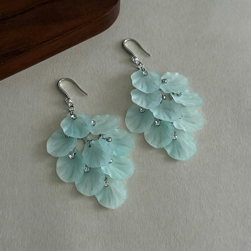 Sweet Multilayer Petals Tassel Hook Earrings 6W6JER567