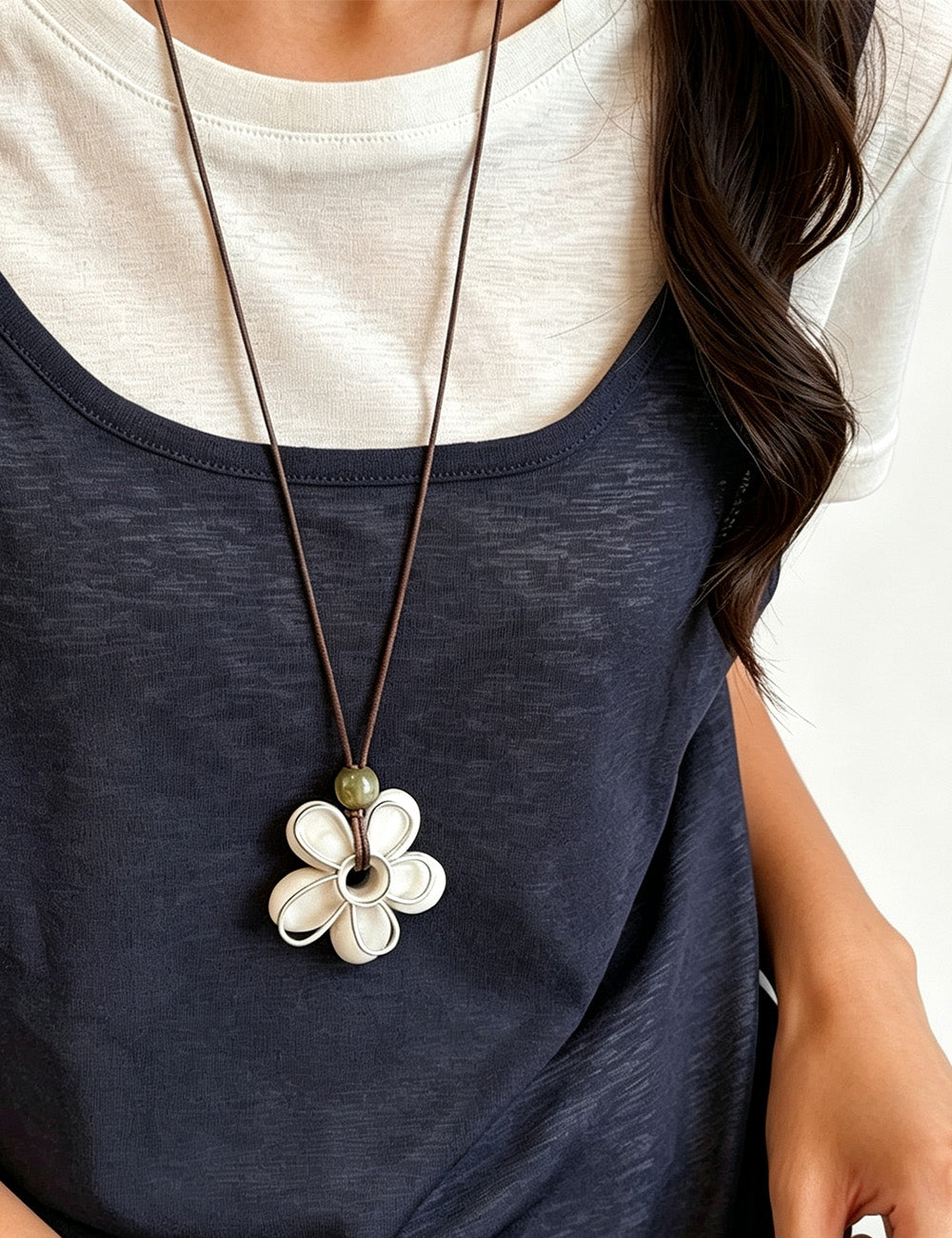 Boho Style Big Flower Pendant Necklace 6W6JNC393L