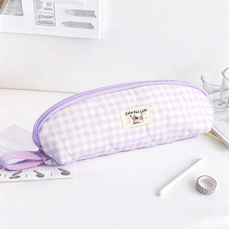 Cute Plaid Puppy Pattern Portable Pencil Case 6S10BOB1063