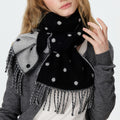 Reversible Polka Dot Fringe Scarf - DippedShop Wholesale - #1379