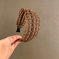 Boho Style Woven Hollow Out Wide Headband 6W6HBD302