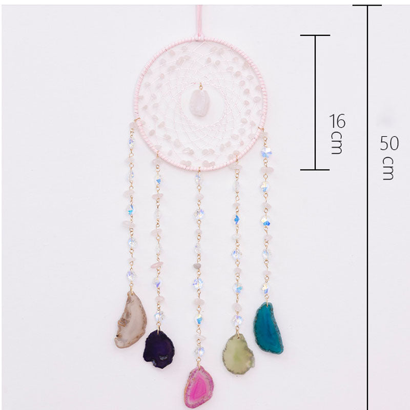 Natural Stones Geometric Crystal Chain Hanging Suncatchers MK2CZAS6H7HLS85