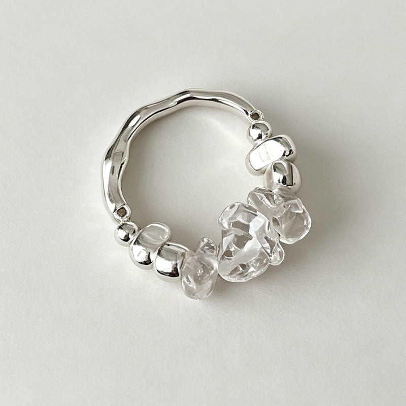 Irregular Crystal Beaded Ring - DippedShop Wholesale - #2963