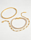 Elegant Gold Plated Rhinestones Link Bracelets 6W6JBR481