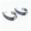 C-Shaped Zirconia Stud Earrings - DippedShop Wholesale - #1779