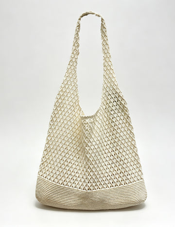 Hollow Out Solid Color Knit Ttote Bag 6W10BBG1783
