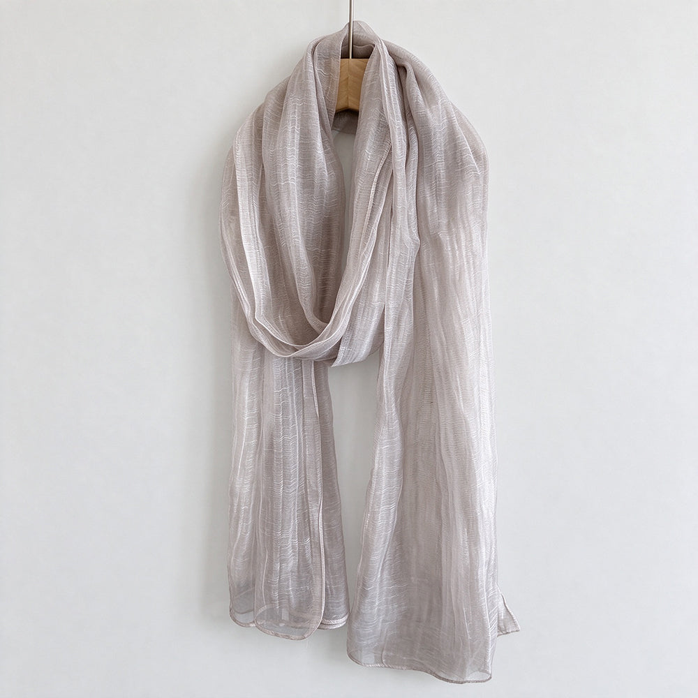 Solid Color Thin Mesh Long Silk Scarf 6W6NSC233