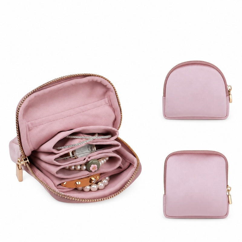 Simple Solid Color Portable Travel Jewelry Case 6W13HSJ97