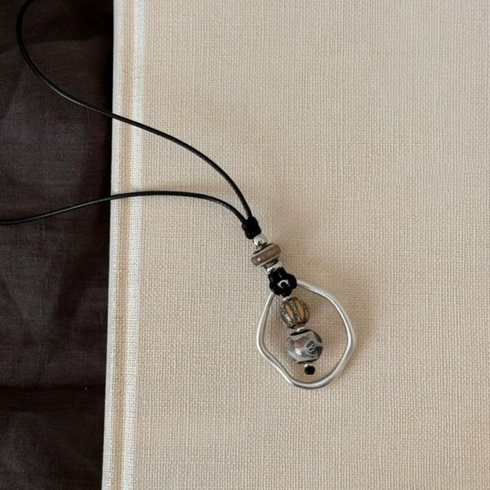Boho Style Irregular Bead Pendant Necklace 6W6JNC1064