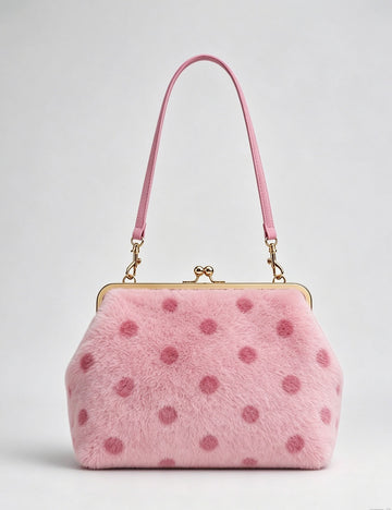 Trendy Polka Dot Soft Plush Tote Bag 6W10BBG2365