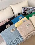 Warm Solid Color Tassel Wool Scarf 6W6NSW259
