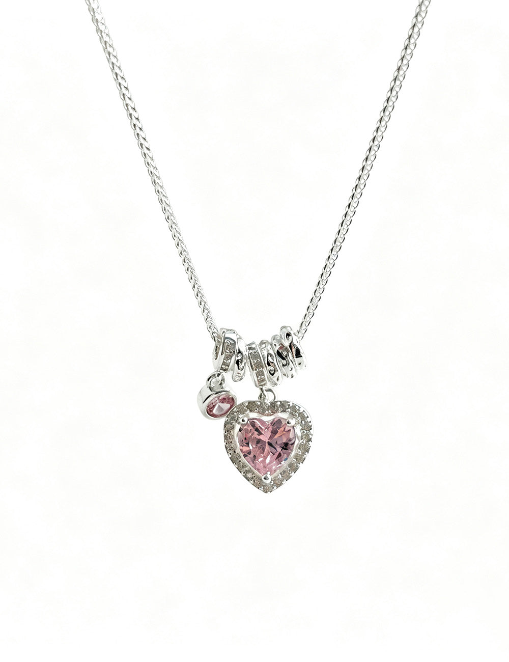 Sweet Cubic Zirconia Heart Pendant Necklace 6W6JNC389L