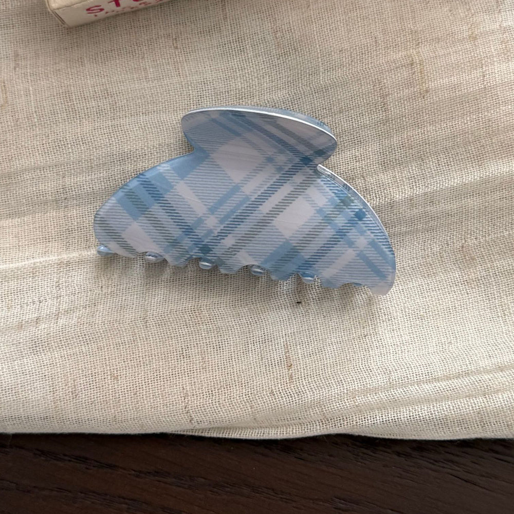 Plaid Acetate Hair Claw - DippedShop Wholesale - #3299