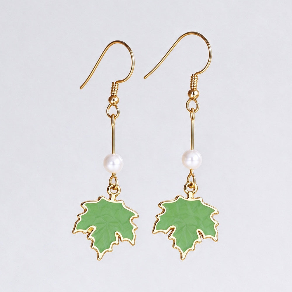 Maple Leaf Dangle Earrings - DippedShop Wholesale - #9507