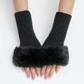 Stylish Rib Knit Thicken Plush Fingerless Gloves 6W6GLO100