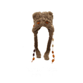 Cute Bear Ear Fur Knit Hat with Ties 6W6HAT680