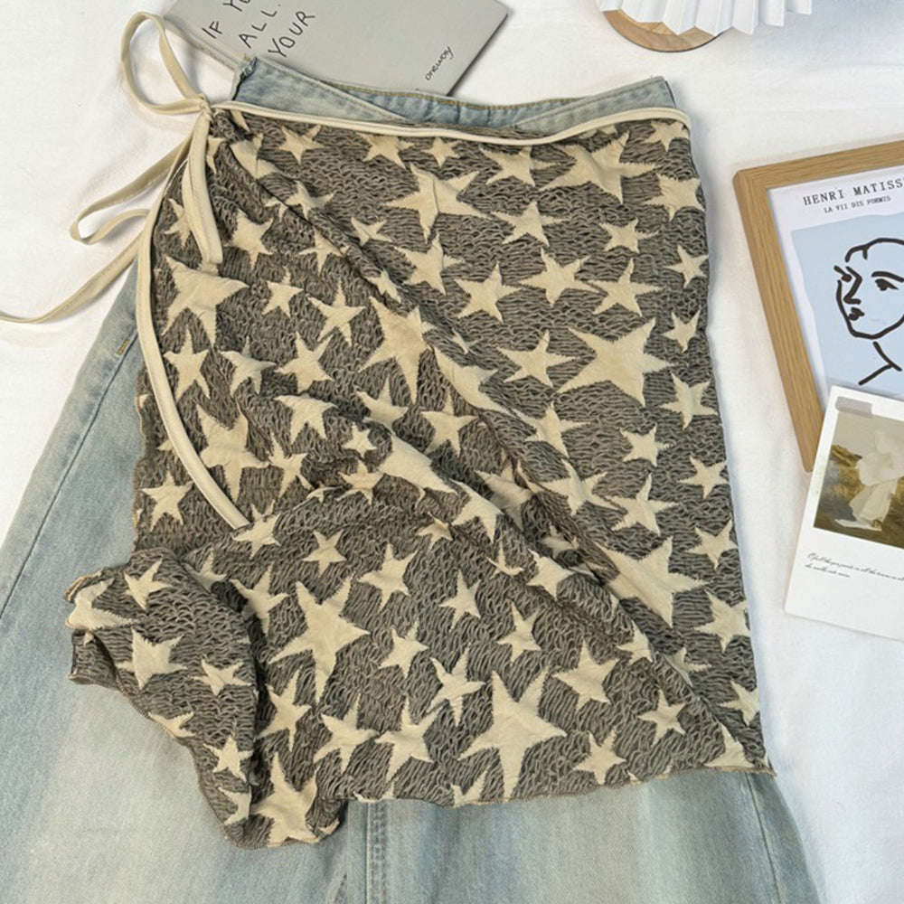 Stylish Star Print Half Skirt Hip Wrap Scarf 6W1SL48