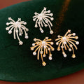 Vintage Sparkly Firework Pearl Stud Earrings 6W6JER756