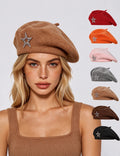Rhinestone Star Knit Beret - DippedShop Wholesale - #3219