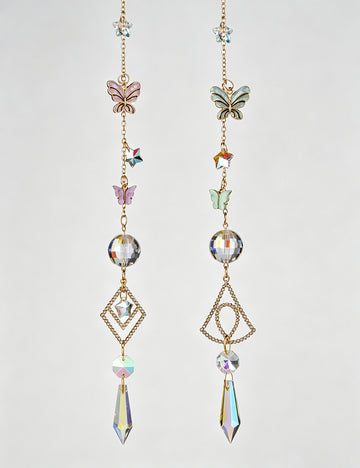 Butterfly Crystal Wind Chime Suncatcher - DippedShop Wholesale - #1011