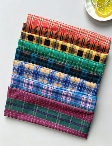 Retro Plaid Elastic Headband - DippedShop Wholesale - #2563