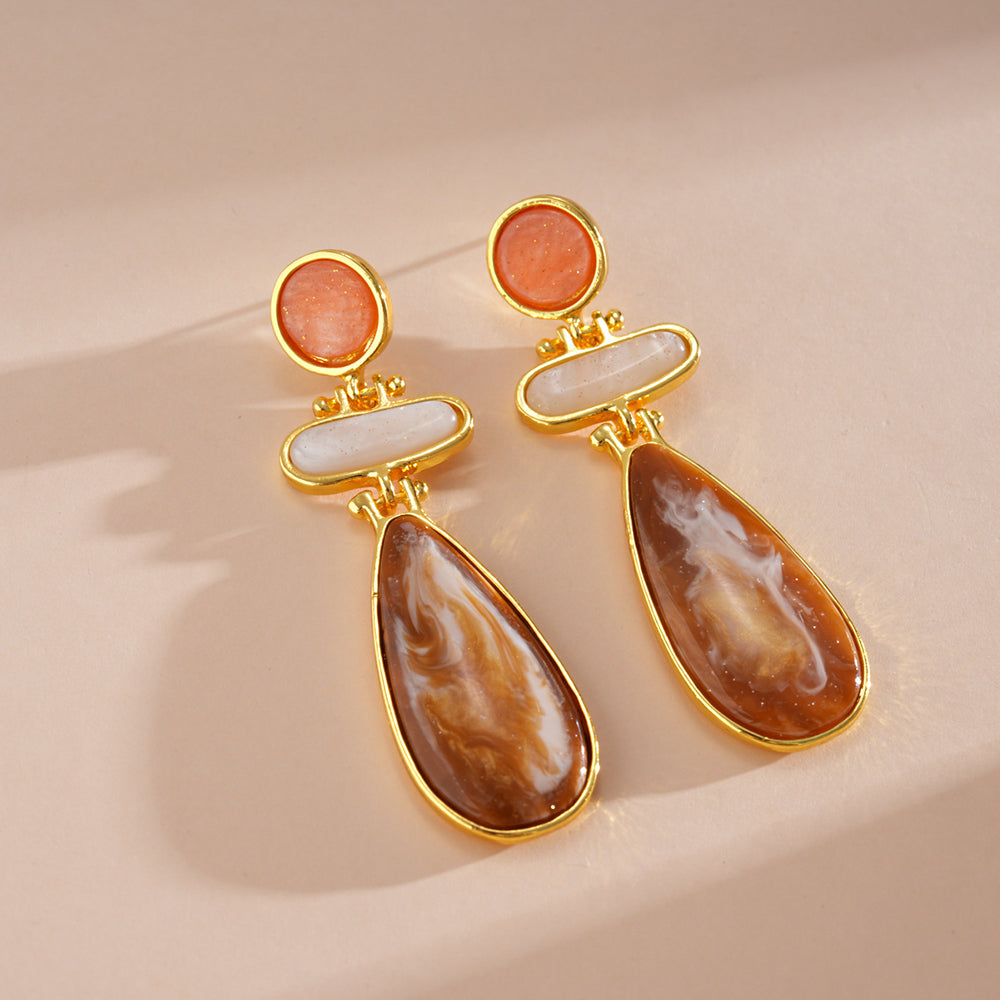 Resin Teardrop Dangle Earrings - DippedShop Wholesale - #4691