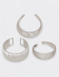 Trendy Vertical Brushed Wide Open Cuff Bracelet 6W6JBR571