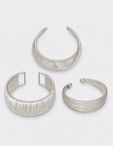 Trendy Vertical Brushed Wide Open Cuff Bracelet 6W6JBR571
