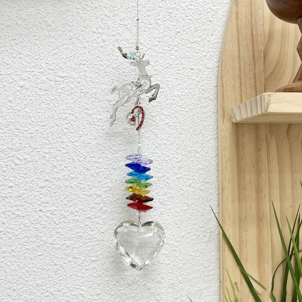 Christams Glass Heart Crystal Ball Prism Sun Catcher 6H7HLS145