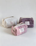 Tweed Woven Cosmetic Bag - DippedShop Wholesale - #2035