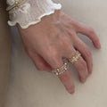 Crystal Bead Open Ring - DippedShop Wholesale - #4483