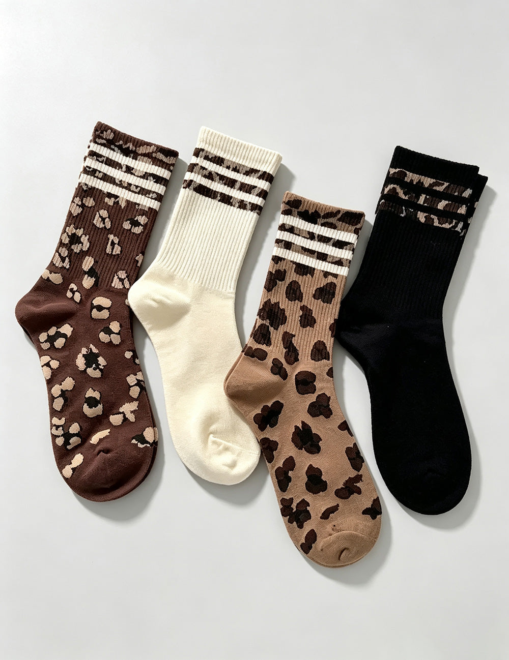 Stylish Leopard Print Non Slip Crew Socks 6W8FSO869