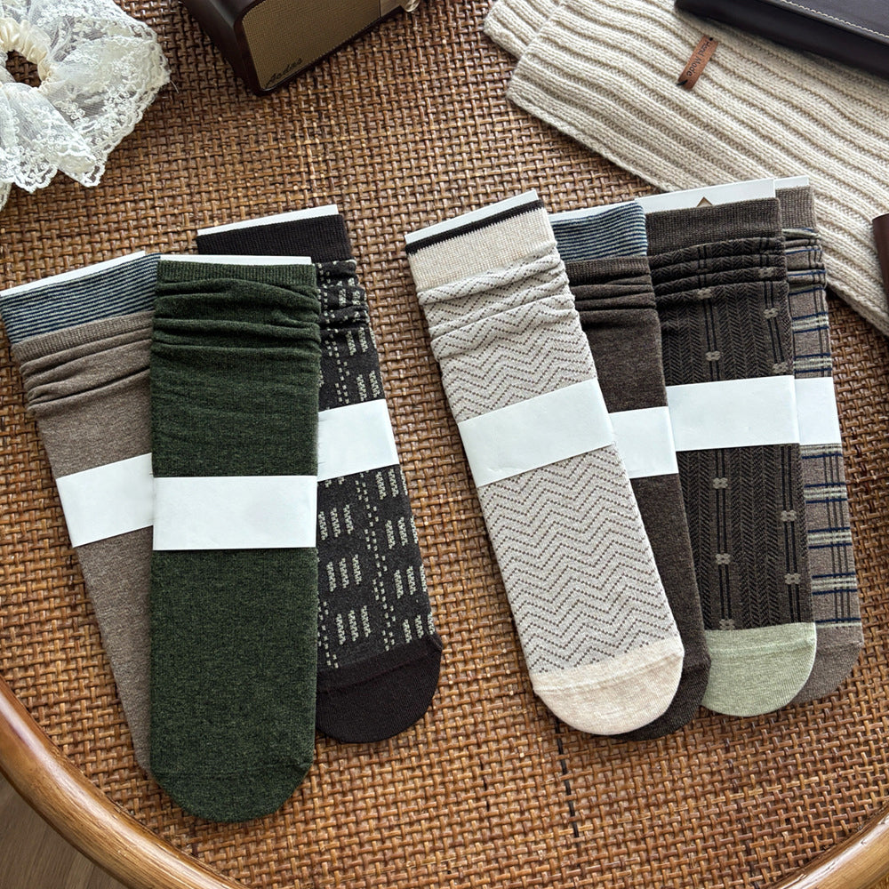 Plaid Slouchy Crew Socks - DippedShop Wholesale - #5075