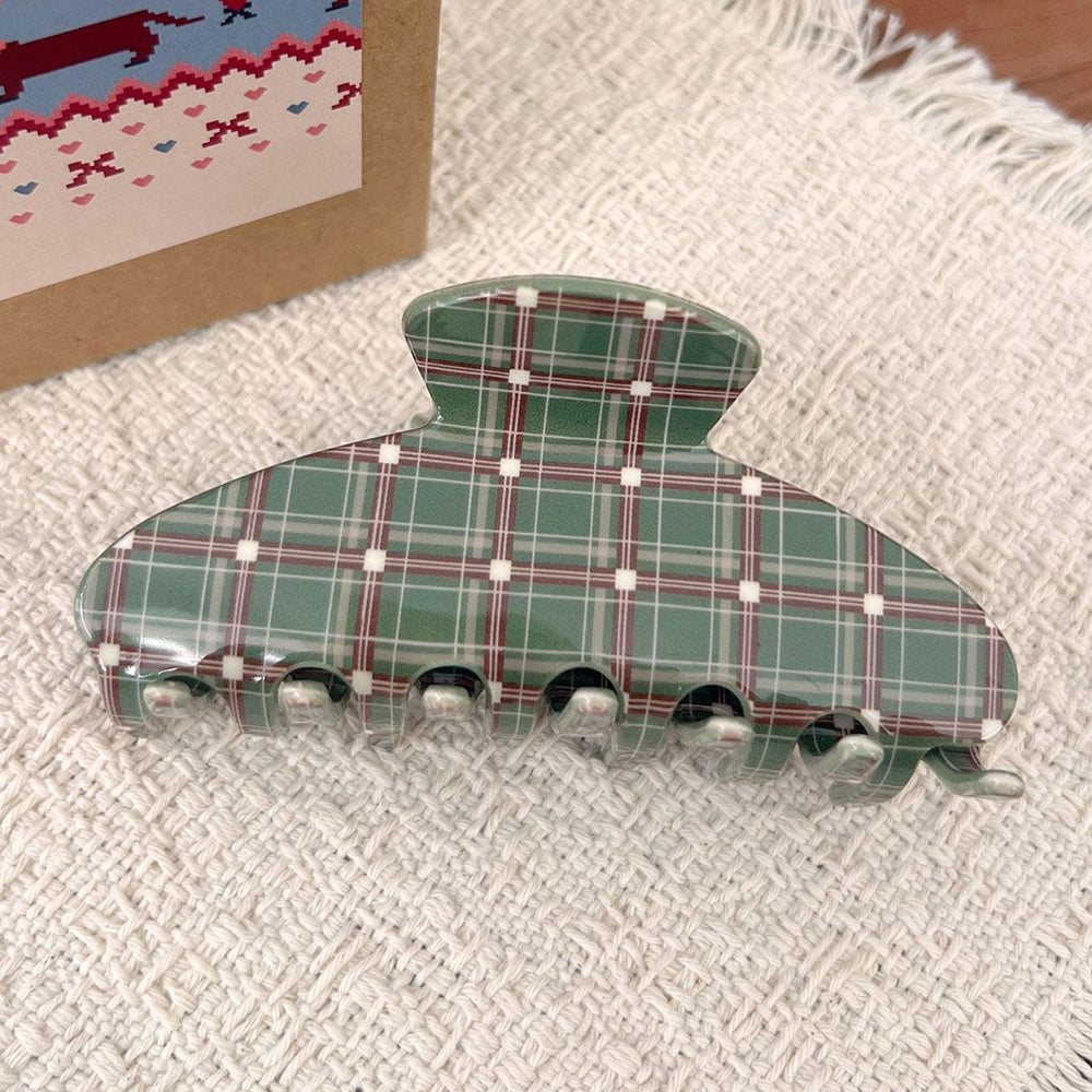 Plaid Hair Claw - DippedShop Wholesale - #9747