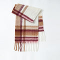 Winter Plaid Cashmere-Feel Tassel Knit Scarf 6W6NSC64