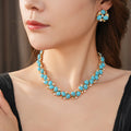 Trendy Gold Plated Rhinestone Resin Necklace 6W6JNC955