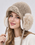 Fleece-Lined Earflap Knitted Beanie - DippedShop Wholesale - #0723