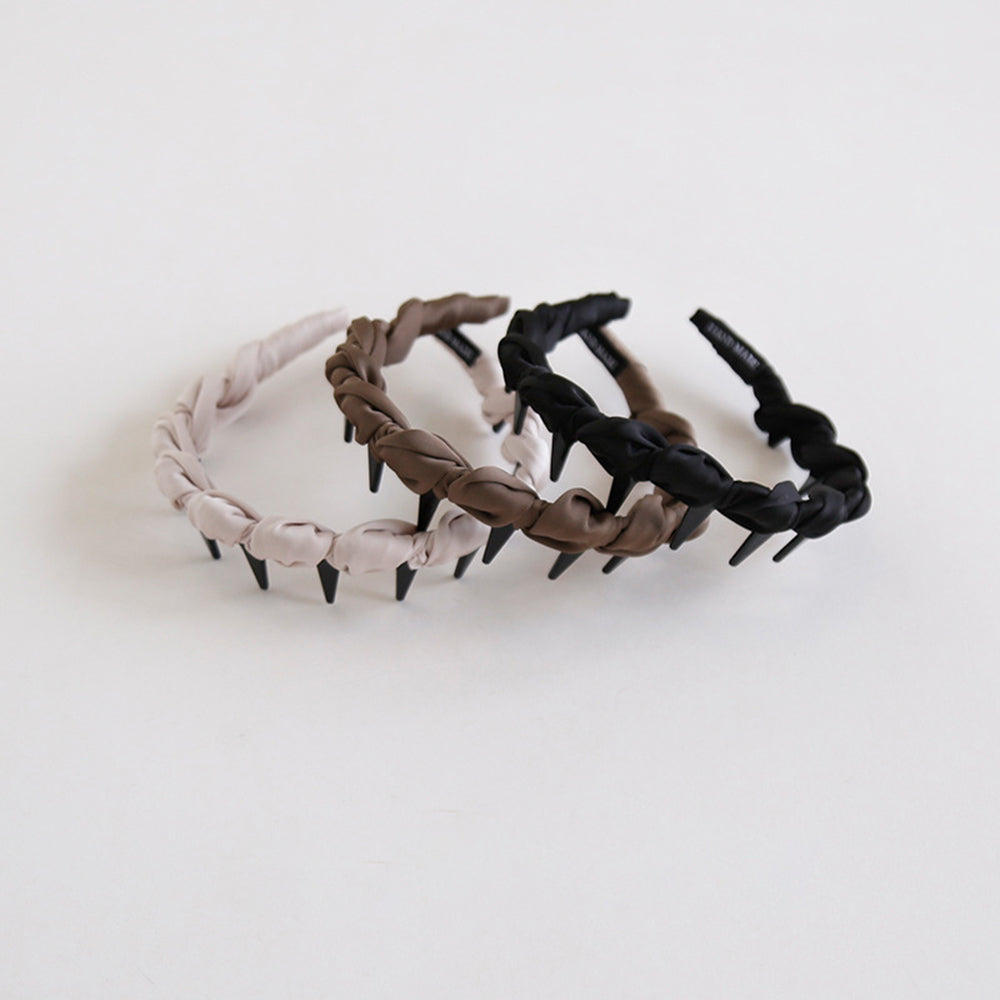 Elegant Satin Twisted Non-Slip Headband with Teeth 6W6HBD371