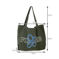 Vintage Floral Embroidery Washed Denim Handbag 6W10BBG1314
