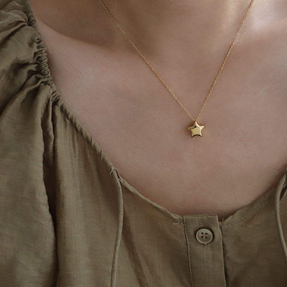 Minimalist Gold Plated Star Pendant Choker Necklace 6W6JNC1076