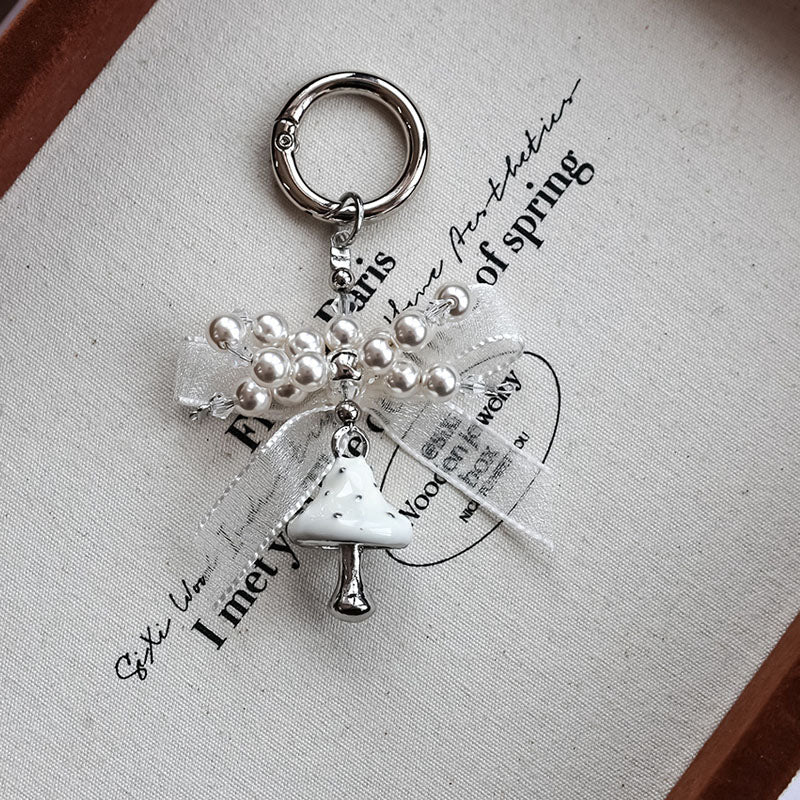 Handmade Bowknot Mushroom Kaychain Bag Charm 6W10BBC411