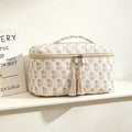 Stylish Floral Print Quilt Shell Cosmetic Bag 6S5CO124