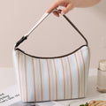 Simple Striped Color Block Large Capacity Handbag 6W10BBG2392