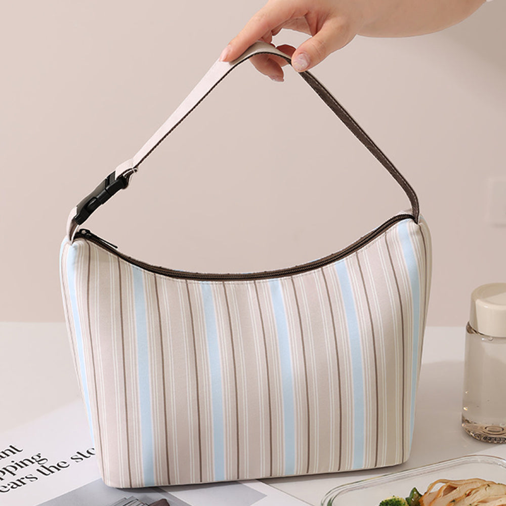 Simple Striped Color Block Large Capacity Handbag 6W10BBG2392