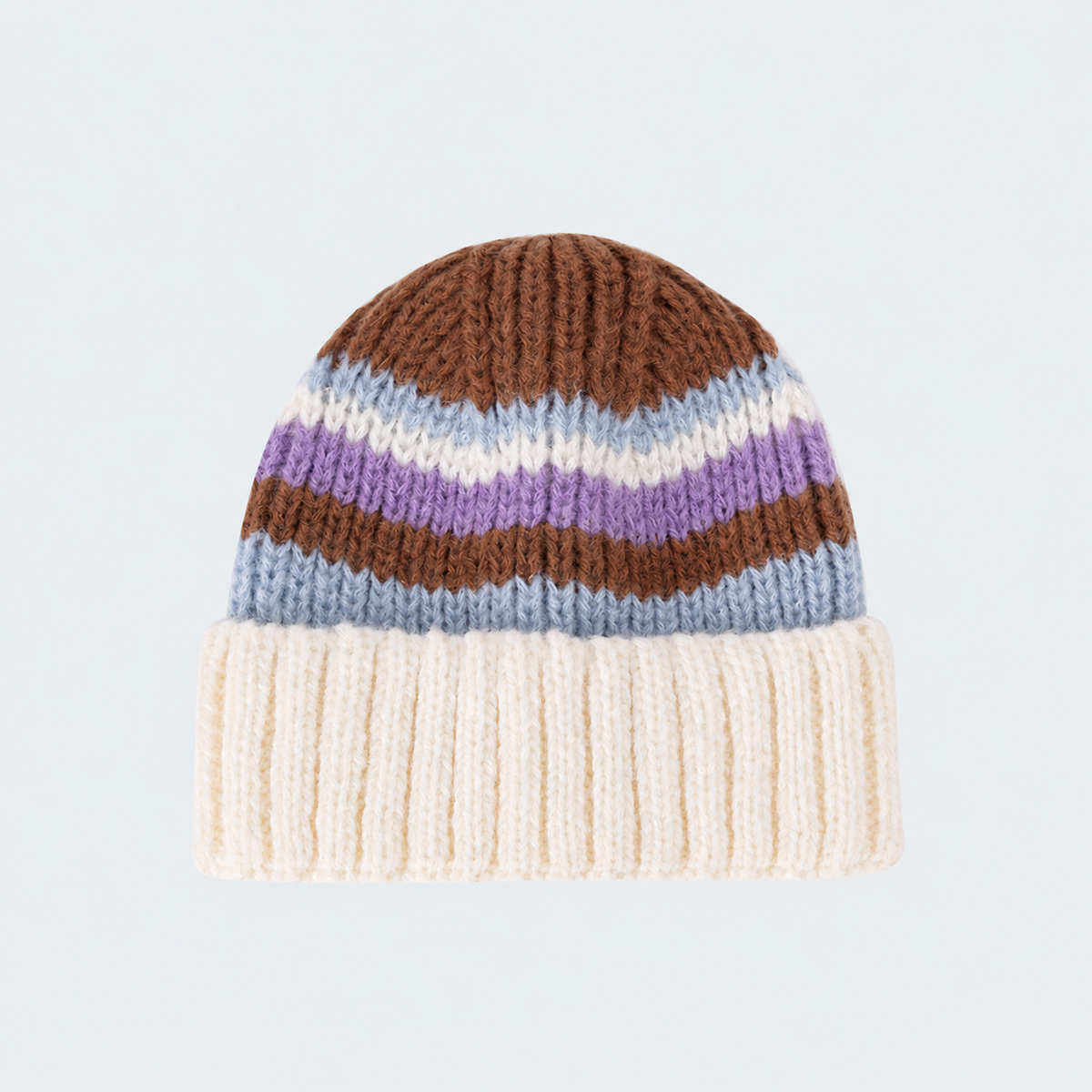 Stylish Color Block Striped Knit Beanie Hat 6W6HAT668