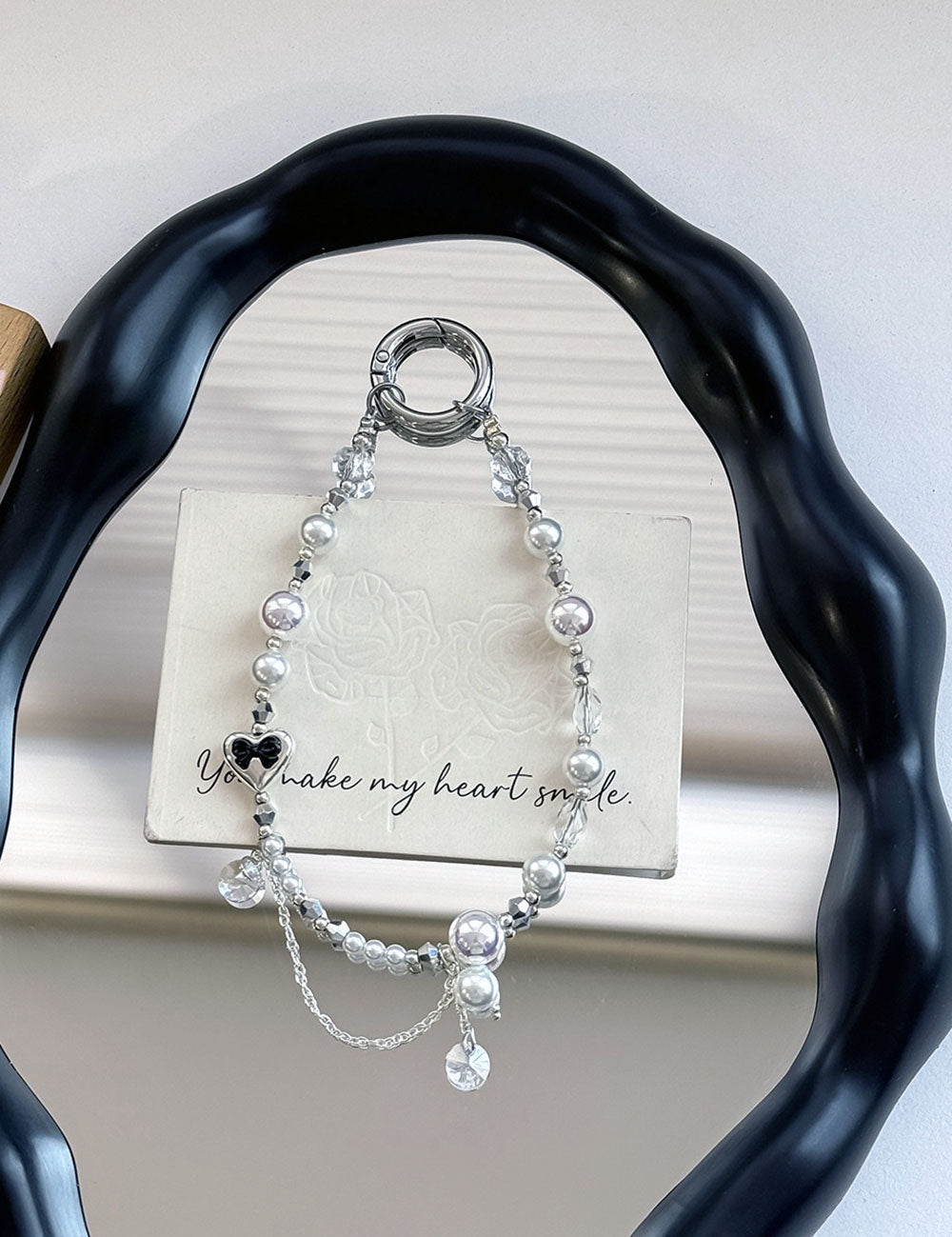 Natural Pearl Crystal Chain Keychain Bag Charm 6W10BBC419
