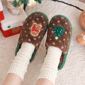 Cute Cartoon Christmas Reindeer Plush Indoor Slippers 6W8FSP283