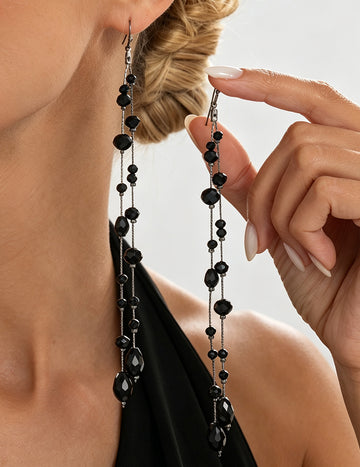Crystal Tassel Dangle Earrings - DippedShop Wholesale - #0035